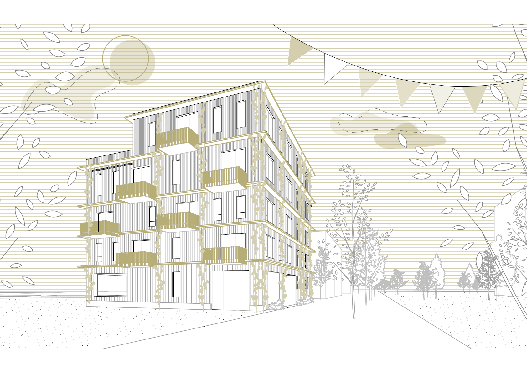 Visualisierung des sanierten Bauernhauses